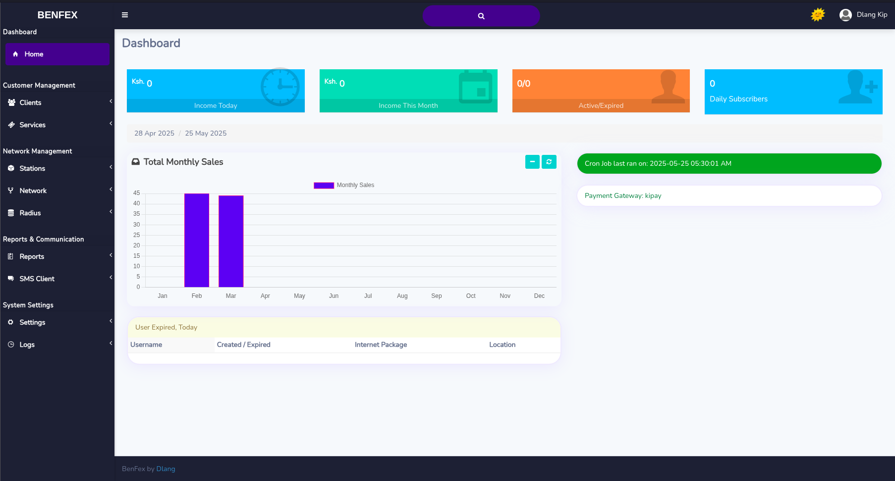 BenFex ISP Billing Dashboard